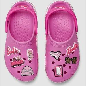 Girls Croc x Barbie Cutie Crush Clog Shoe Size 1 Brand new With Charms